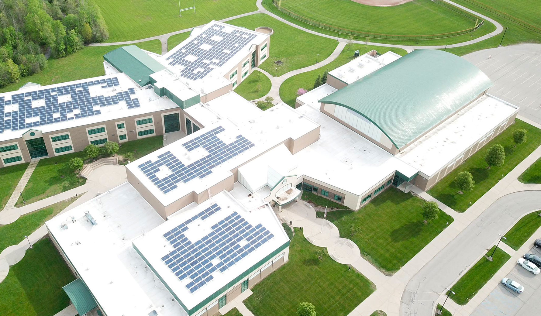 Flushing Schools Rooftop Aerial